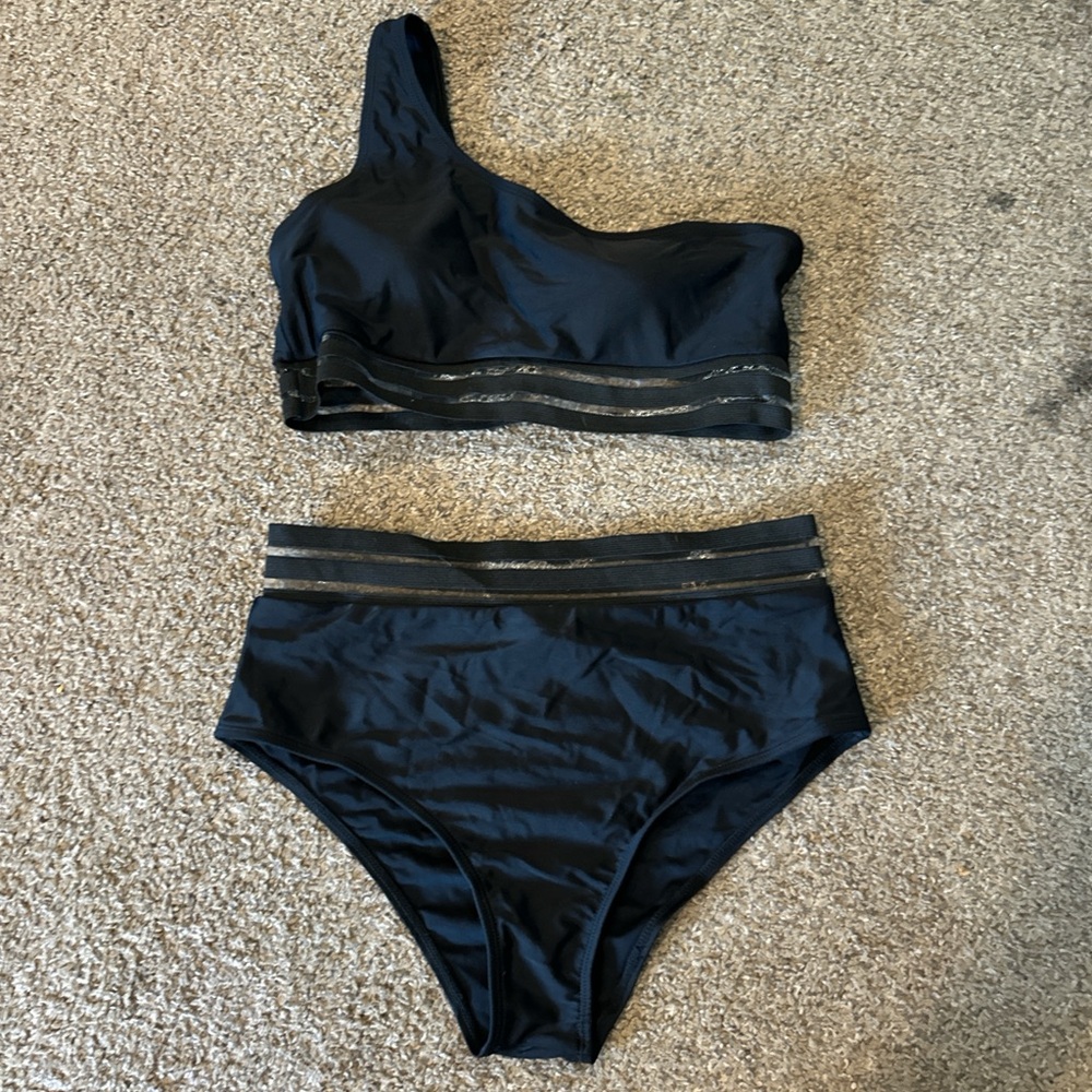 black swimsuit